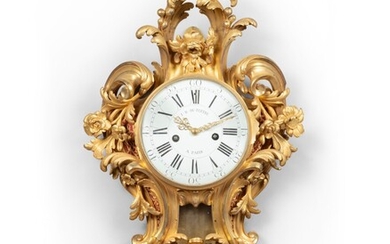 A gilt-bronze cartel clock, Louis XV, signed by Jean-Baptiste Du Tertre, the case attributed to Robert Osmond | Cartel d'époque Louis XV, signé par Jean-Baptiste Du Tertre, la caisse attribuée à Robert Osmond