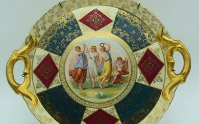 A large Vienna style porcelain tray depicting females