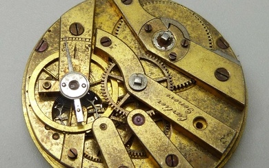 A pocket watch movement signed Cartier Geneve with gold bala...