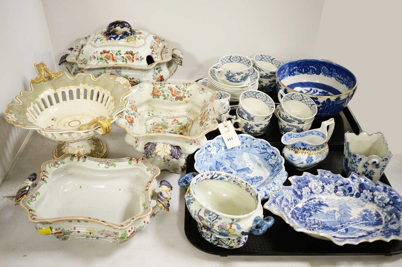 A selection of Victorian and later tableware.