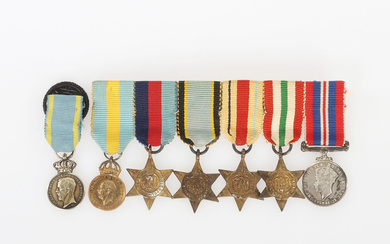 A set of 7 miniature medals, including the Star of Africa and the Red Cross, Great Britain and Sweden, mid 20th century.