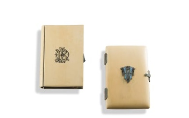 A set of two ivory card cases, late 19th century
