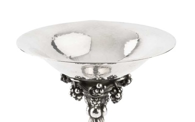 A silver small tazza, by Georg Jensen, with dished and...
