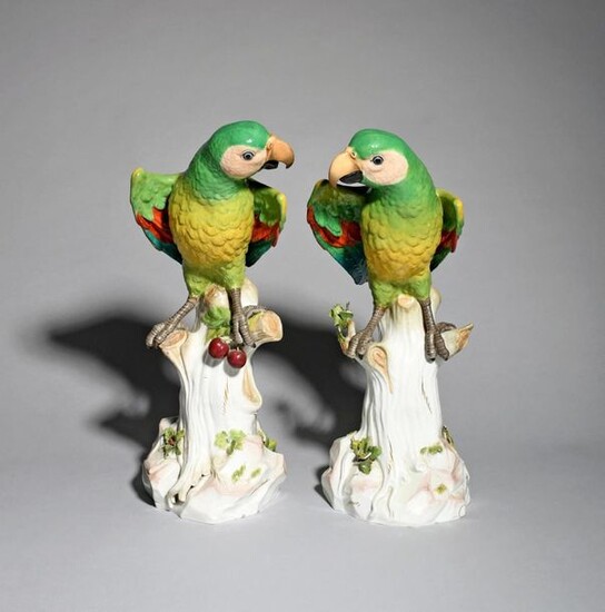 A very large pair of Meissen figures of...