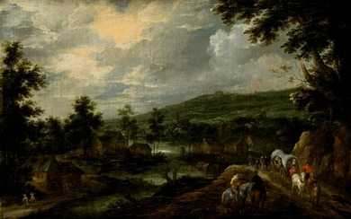 AMBROSIUS BRUEGHEL (1617 / 1675) "Landscape with