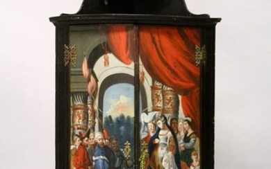 AN 18TH CENTURY CONTINENTAL PAINTED PINE HANGING