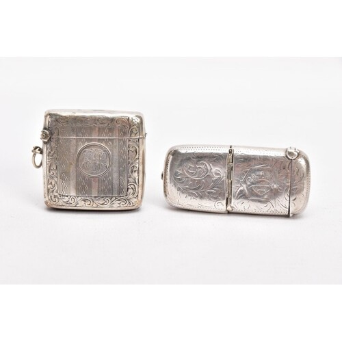 AN EDWARDIAN SILVER COMBINATION SOVEREIGN AND VESTA CASE AND...