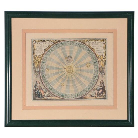 After Andreas Cellarius Hand-Colored Celestial Chart Lithograph