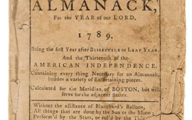 America.- Boston.- Weatherwise's federal almanack, for the year of our Lord, 1789. ... Calculated for the meridian of Boston, but will serve for the adjacent states, Boston, Printed and sold by John Norman, [?1788].