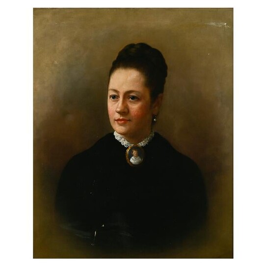 American School, Portrait of Woman, oil on canvas