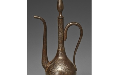 An Indo Persian damascened ewer and stopper, aftaba, 18th c,...