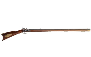 An Italian Kentucky rifle replica made by Jäger Canon octogonal rayé et bruni en calibre...