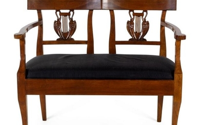 An Italian Neoclassical Style Walnut Double Chairback