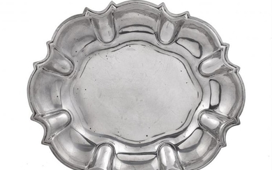 An Italian silver shaped oval dish
