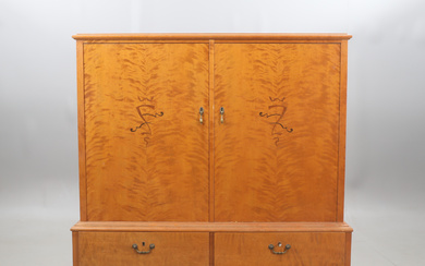 An art deco birch cabinet, first half of the 20th century.