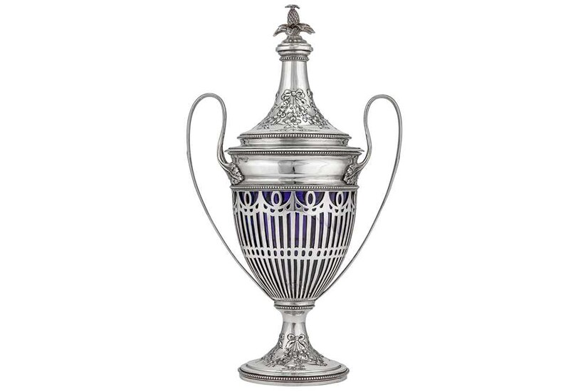 An early 20th century American sterling silver twin handled cup and cover, New York circa 1905 by Howard and Company (active 1866-1922)