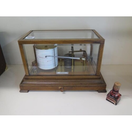 An oak cased table top Barograph by J Casartelli & Son, 43 M...