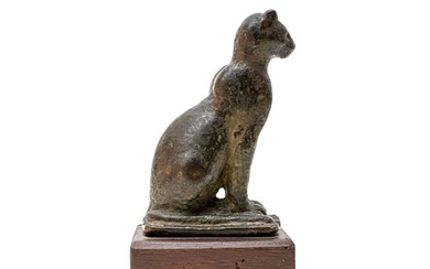 Ancient Egyptian Bronze Ancient Egyptian Bronze Cat, Period, c. 664-30 BC. - 12×8×5 cm