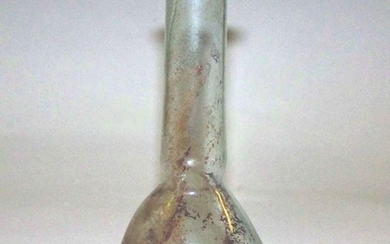Ancient Roman Glass (b-60) Roman glass bottle - 6.2×0×14 cm - (1)