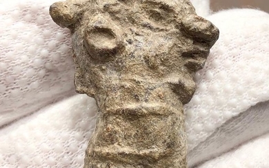 Ancient Roman Lead Head of a Barbarian - 37 mm