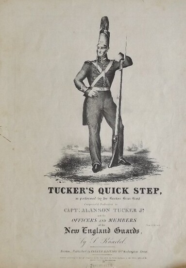 Antique 1836 Military Art Lithograph, Tucker Quick Step