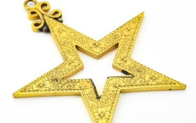 Antique 19th C Gold Filled Star Necklace Pendant
