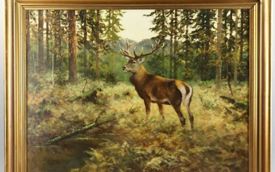 Arthur Tait, Buck in the Woods, Oil on Canvas