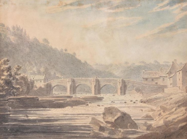 Attributed to Edward Dayes (British 1763-1804), Richmond Bridge, Yorkshire