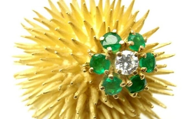 Authentic! Tiffany & Co 18k Yellow Gold Diamond Emerald