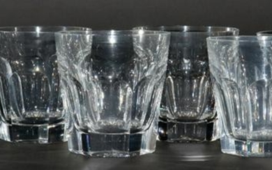 BACCARAT OLD FASHIONED GLASSES, 8 PCS, H 4"-4.25"