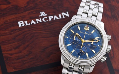 BLANCPAIN Chronographe Léman sport - Spécial Bleu N° 842 Vers 1995 Rare chronographe sport avec...