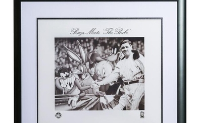 Babe Ruth and Bugs Bunny Lithograph