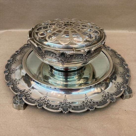 Beautiful silver centerpiece / planter - Silver - Portugal - First half 20th century