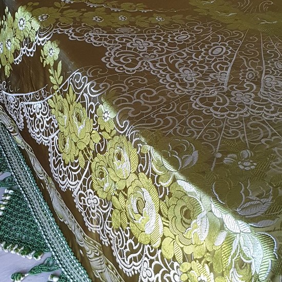 Bedspread in pure Silk with precious border - Silk - 1920-1949