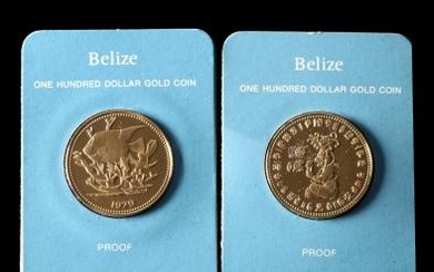 Belize, 1978FM and 1979FM 100 Dollars Gold Coins
