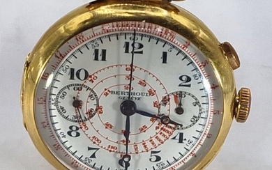 Berthoud Geneve. - 18kt. Goldarmbanduhr - Chronograph - Eindrücker - Men - Switzerland around 1925