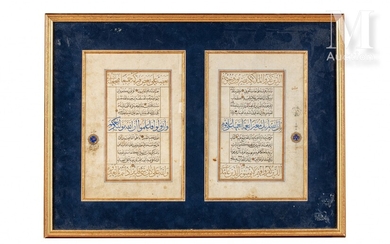 Bifolio de Coran Iran safavide, XVIe siècle... - Lot 451 - Millon