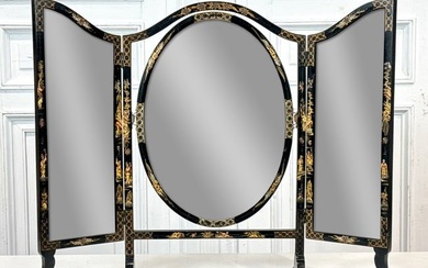 Black Chinoiserie Vanity Mirror