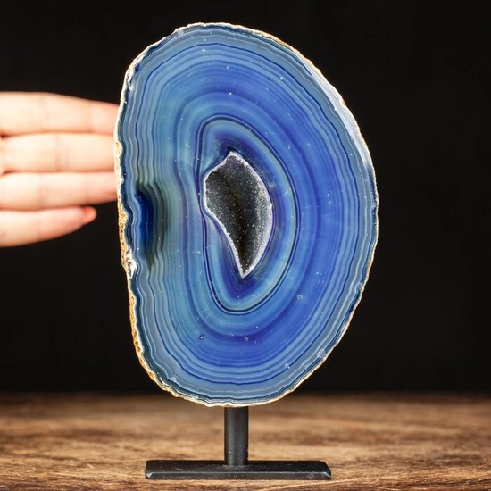 Blue Agate Geode "Cosmic Energy" Geode crystals - 170×100×75 mm - 1462 g
