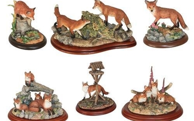 Border Fine Arts Fox Models Including; 'The Berry Pickers' (Two...