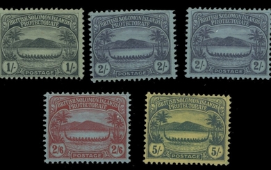 British Solomon Islands A mint collection on stock leaves with 1908-11 Small Canoe...