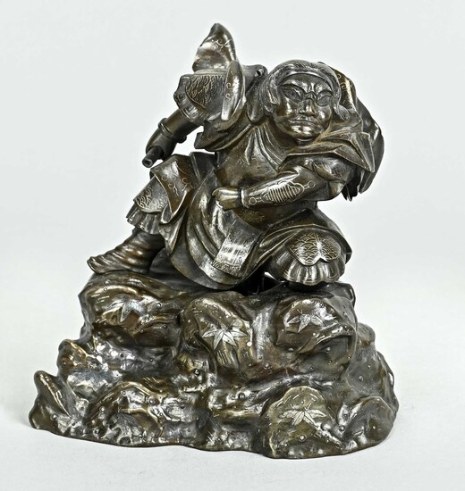Bronze figure "Attacking Samurai"