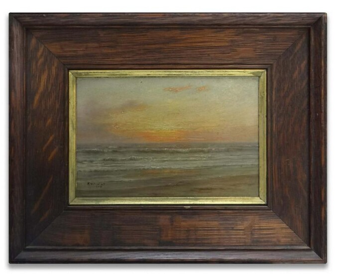 CALIFORNIA SUNSET" SGND K. W. NEWHALL, OIL / PANL (KATE