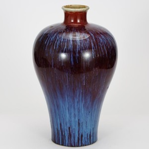 CHINESE FLAMBEE GLAZED MEIPING VASE, QING DYNASTY