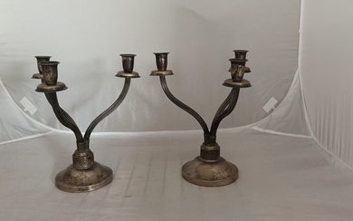 Candelabrum (2) - .800 silver - Italy - Late 20th century