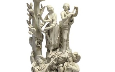 Capodimonte or Buen Retiro, in the manner of Giuseppe Gricci - Pastoral group - Porcelain