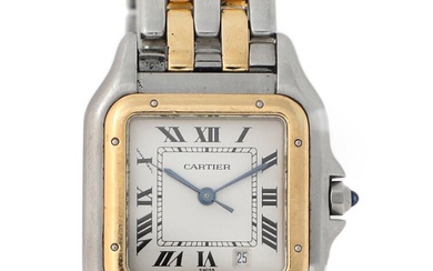 Cartier A wristwatch of 18k gold and steel. Model Panthere, ref. 110000R....