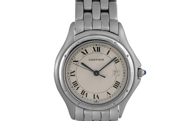 Cartier Cougar cadet montre-bracelet en acier cadran blanc Ref 987904 année 1991