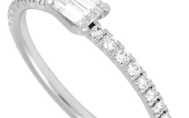 Cartier Ethancel de diamond emerald cut ring K18WG #46 B4225700