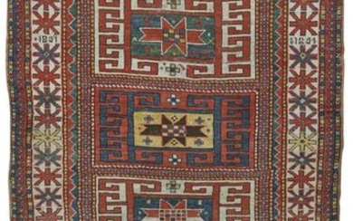 Caucasian Rug, dated 1891; 6 ft. 4 in. x 4 ft.